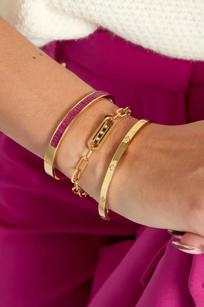 Schakel armband met steentjes
