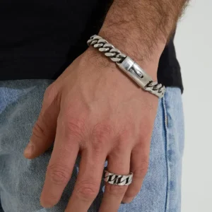Heren armband grove schakel