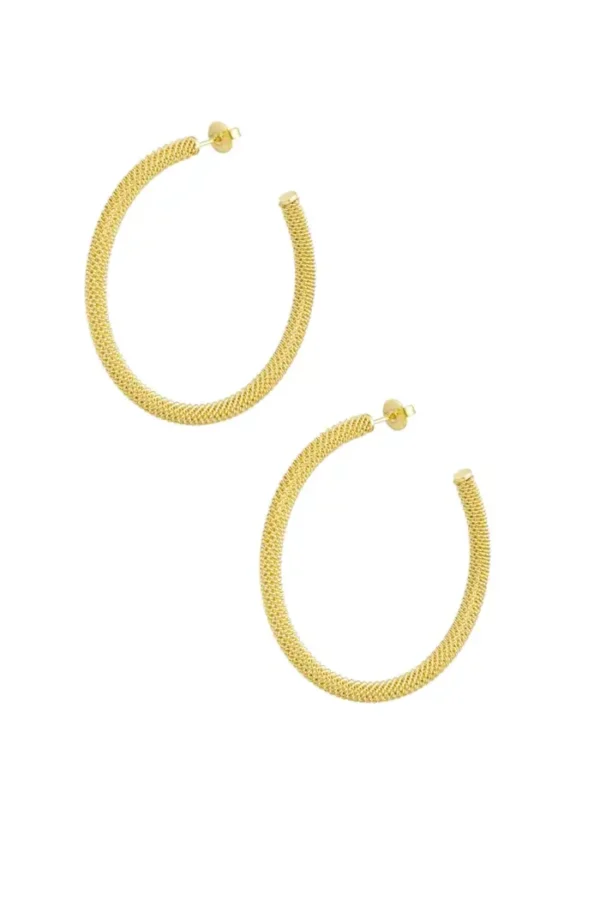 Oorbellen drukke print 4 cm, Oorbellen, dames, stainless steel, goud kleurig