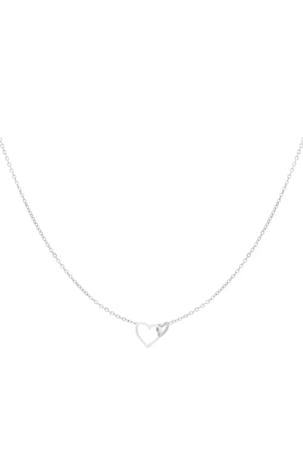 Ketting eternal love, Ketting, dames, stainless steel, 39 + 5 cm, hartjes, zilver kleurig,