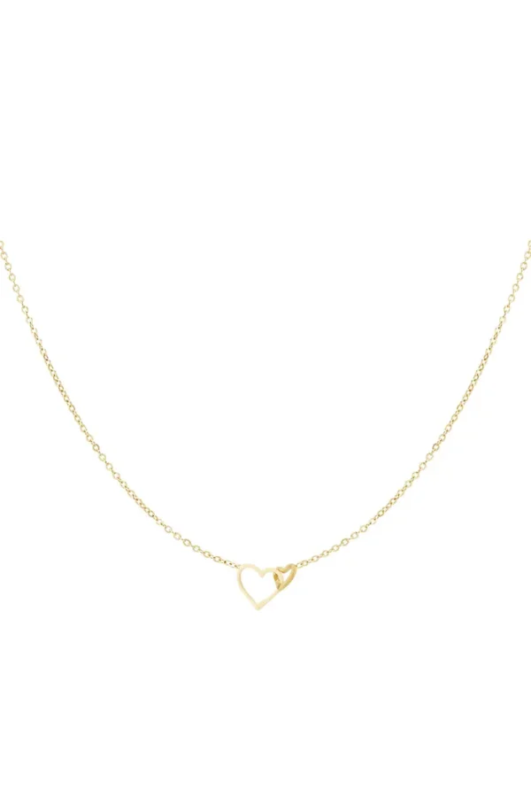 Ketting eternal love, Ketting, dames, stainless steel, 39 + 5 cm, hartjes, goud kleurig,
