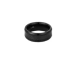 Zwarte heren ring zigzag, Ring, heren, stainless steel, zwart kleur