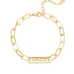 Schakel armband met steentjes, Armband, dames, stainless steel, strass steentjes, zilver kleurig