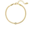 Schakelrmband met diamant, Armband, stainless steel, strass steentje, 16 + 3 cm, goud kleurig,