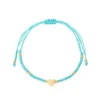 Armband met hartje, Armband, polyester, stainless steel, blauw met goud kleurig hartje,