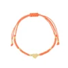 Armband met hartje, Armband, polyester, stainless steel, oranje met goud kleurig hartje,