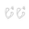 Chunky gevormde oorbellen, Oorbellen, dames, stainless steel, 2,20 cm, zilver kleurig,