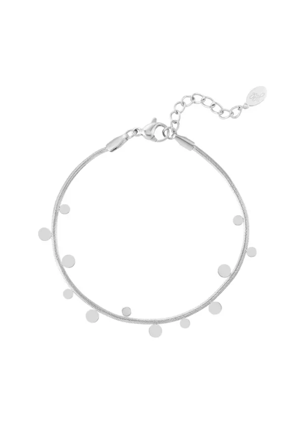 Armband cirkel party, Armband, stainless steel, zilver kleurig