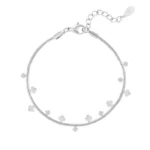 Armband klaver party, Armband, stainless steel, zilver
