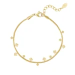 Armband klaver party, Armband, stainless steel, goud