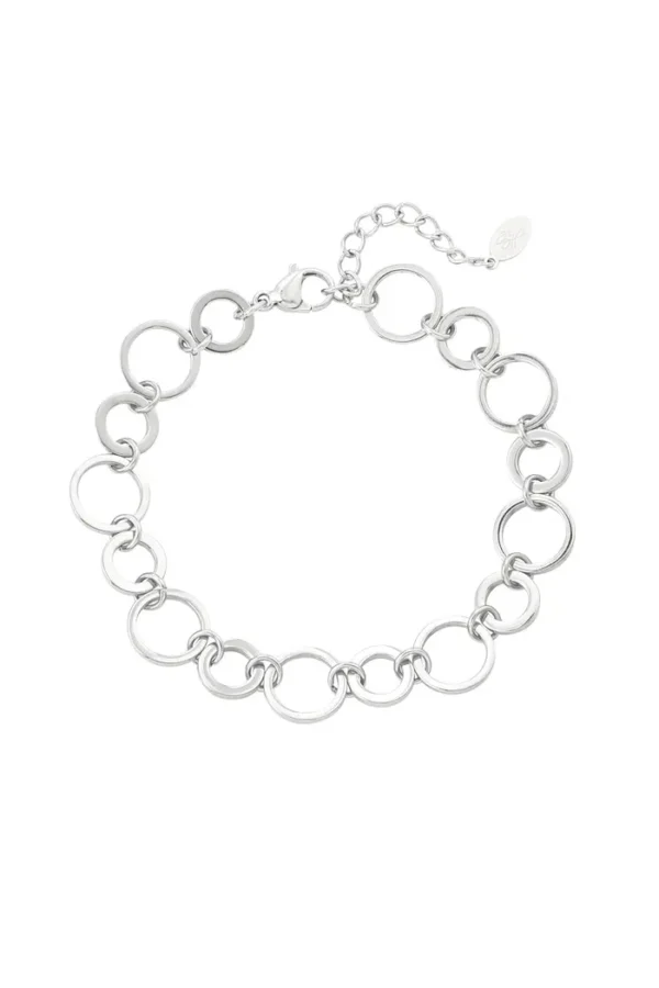 Armband kleine en grote schakels, Armband, stainless steel, zilver kleurig