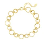 Armband kleine en grote schakels, Armband, stainless steel, goud kleurig