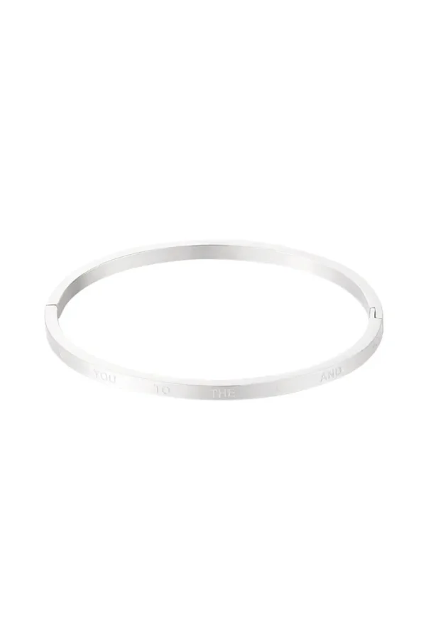 Armband love you to the moon and back, Armband, stainless steel, tekst, zilver kleurig