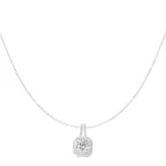 Ketting Vierkante steen, Ketting, sterling zilver, moissaniet, zirkonium
