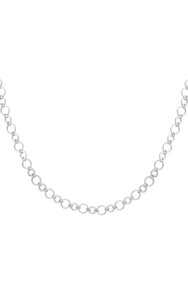 Ketting kleine en grote schakels, Ketting, stainless steel, zilver kleurig