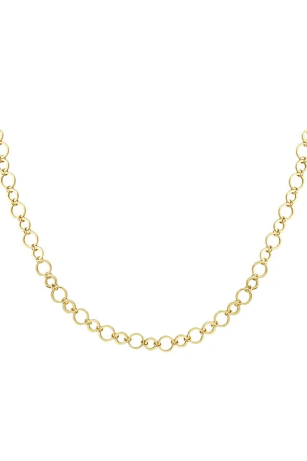 Ketting kleine en grote schakels, Ketting, stainless steel, goud kleurig