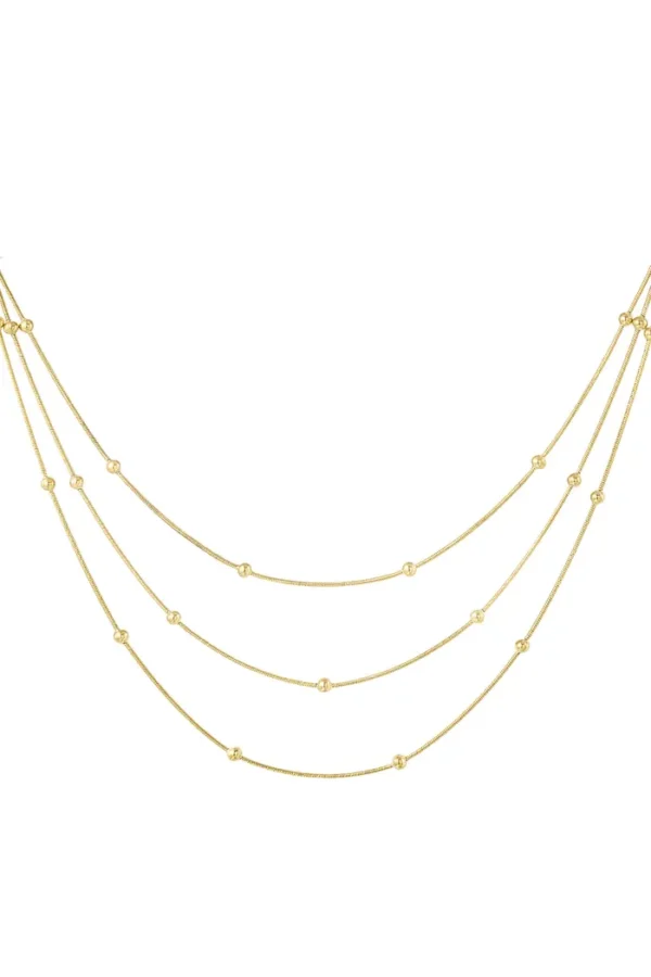 Ketting met een twist, Ketting, stainless steel, goud twist