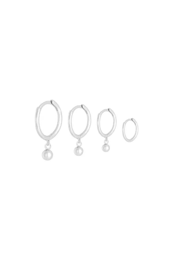 Oorbellen basic love, Oorbellen, stainless steel, zilver