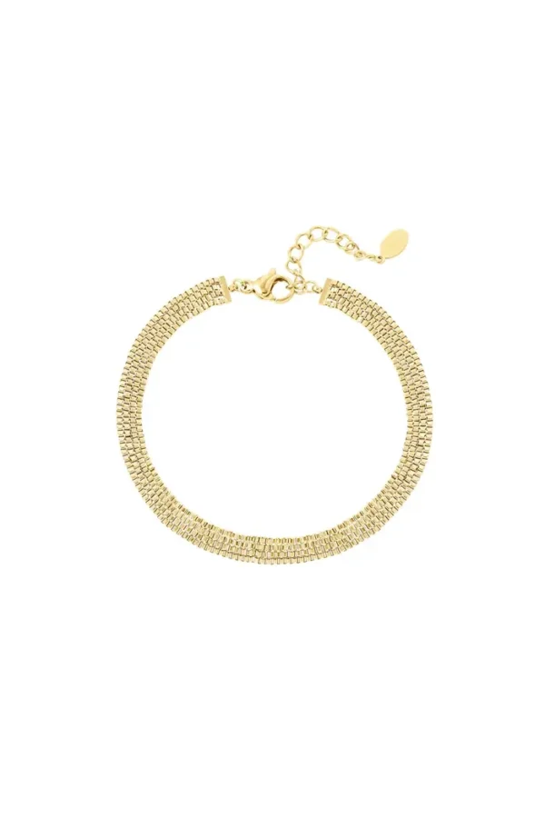 Platte armband, Platte, stainless steel, goud kleurig
