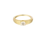 Ring basic steen, Ring, stainless steel, gold plated, moissaniet