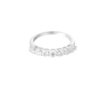 Ring kleine steentjes, Ring, stainless steel, moissaniet, zilver kleurig