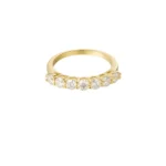 Ring kleine steentjes, Ring, stainless steel, moissaniet, goud kleurig