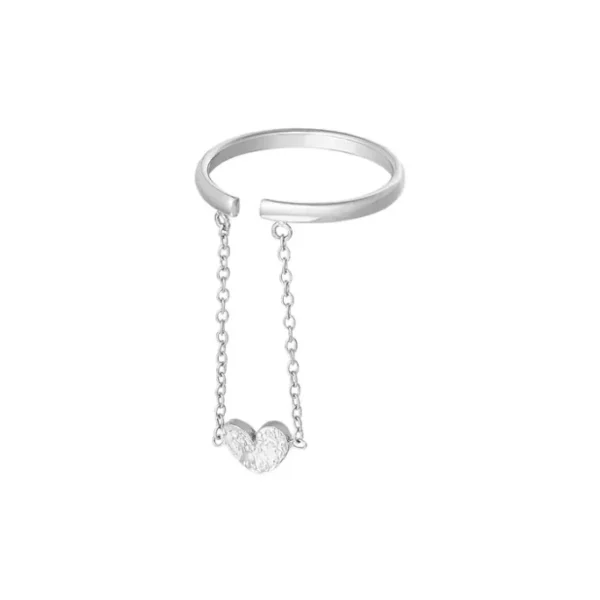 Ring hart met ketting