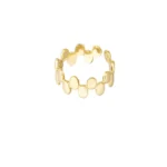Ring rondjes, Ring, stainless steel, goud kleurig