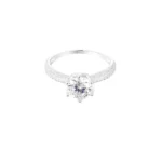 Ring steen met steentjes, Ring, stainless steel, mossaniet, sterling zilver, zilver kleurig