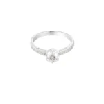 Ring met steentjes power, 925 sterling zilver, moissaniet