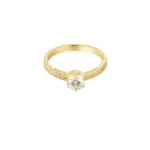 Ring met steentjes power, gold plated, moissaniet