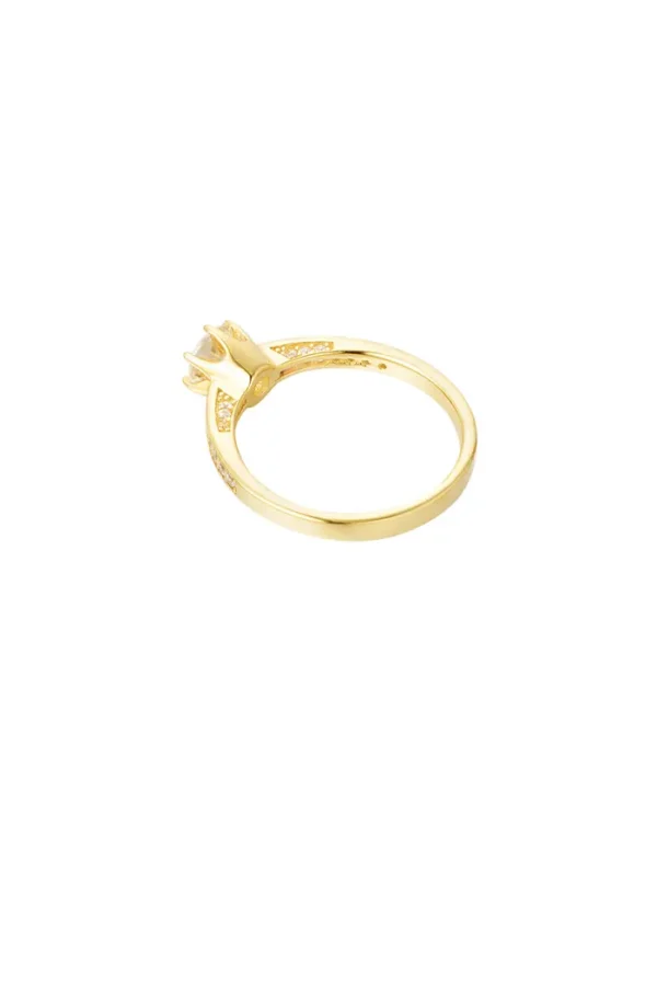 Ring met steentjes power, gold plated, moissaniet