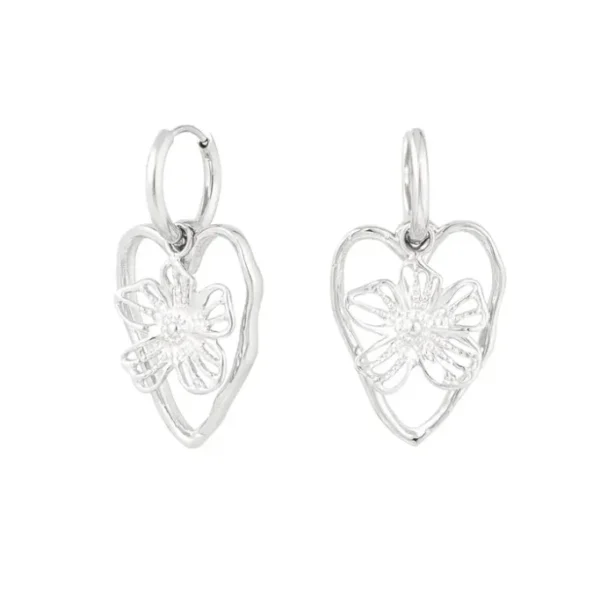 Oorbellen statement flower heart