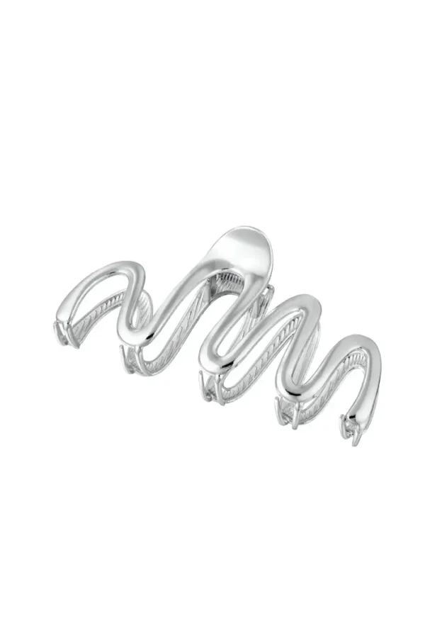 Haarklem krul, Haarklem, haaraccessoires, metaal, 11 x 5 cm, zilver kleurig,