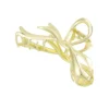 Strik haarklem, Haarklem, haaraccessoire, Aluminium, lengte 12 cm, goud kleurig,