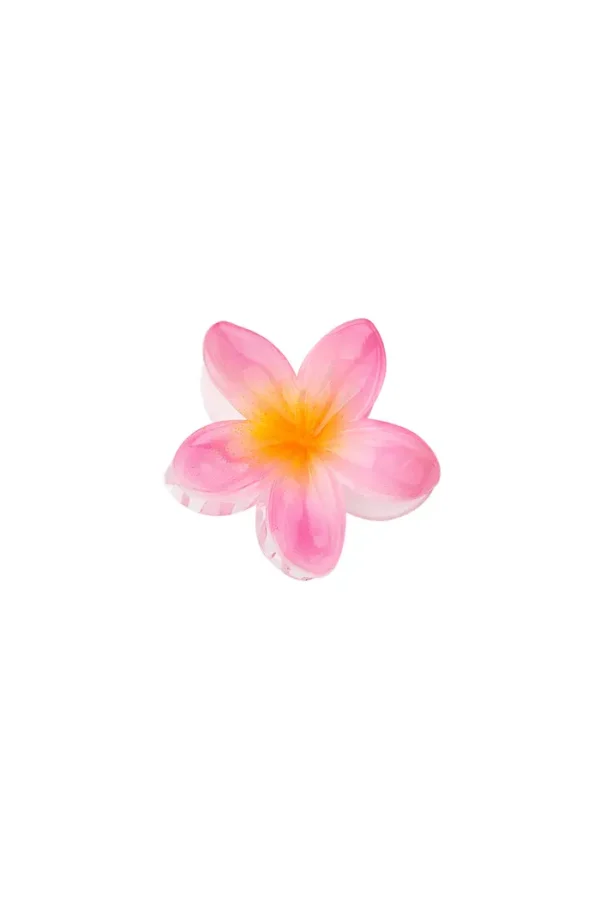 Haarklem hawai, Haarklem, kunstof, 6 cm, lila, wit, gele, bloem,