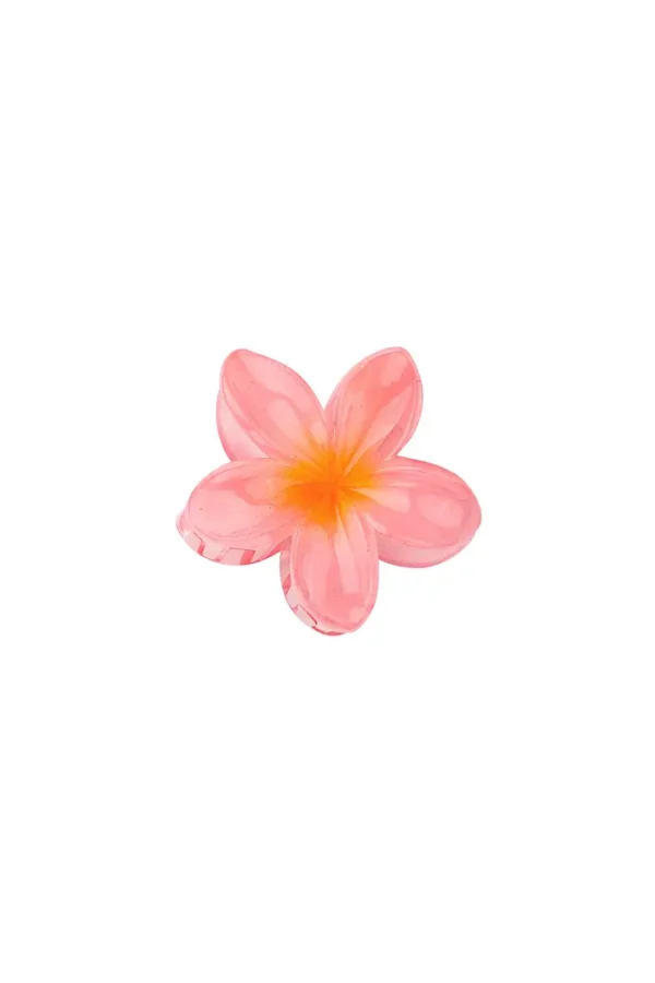 Haarklem hawai, Haarklem, kunstof, 6 cm, roze, gele, bloem,