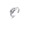 Ring platte knoop, Ring, dames, stainless steel, zilver