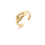 Ring platte knoop, Ring, dames, stainless steel, goud