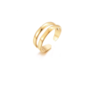 Dubbele ring, Ring, Dames, stainless steel, goud
