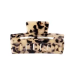 Haarklem Patroon, Haarklem dames, kunststof, beige met zwart, circa 10 cm,