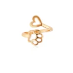 Ring love dog, Ring, dames, kinderen, stainless steel, goud