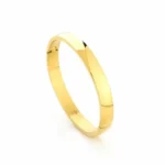 Breede bangel armband, Armband, dames, stainless steel, goud