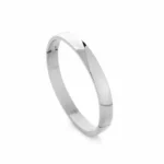 Breede bangel armband, Armband, dames, stainless steel, zilver