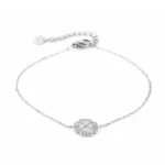 Armband klavertje, Armband, dames, stainless steel, zilver