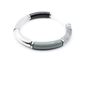 Tube armband grijs zilver