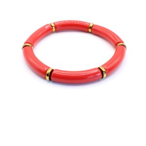 Tube armband rood goud