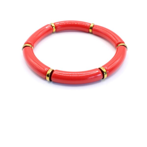 Tube armband rood goud
