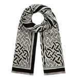Sjaal luxueuse print, Sjaal, viscose, zwart