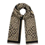 Sjaal luxueuse print, Sjaal, viscose, bruin